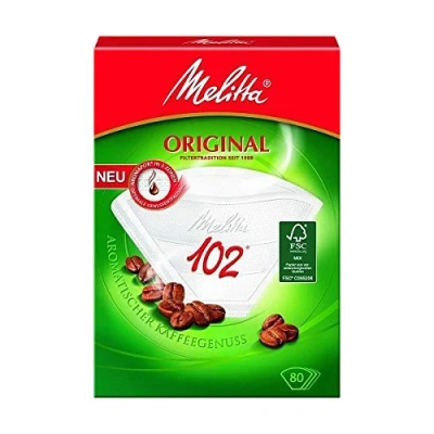 Abbildung von Melitta Filtertüten 102 weiß Aroma, 80 Stück, von FROG.coffee