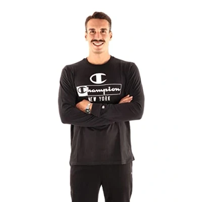 Abbildung von Champion Herren Graphic Shop Authentic L S T Shirt, Schwarz,
