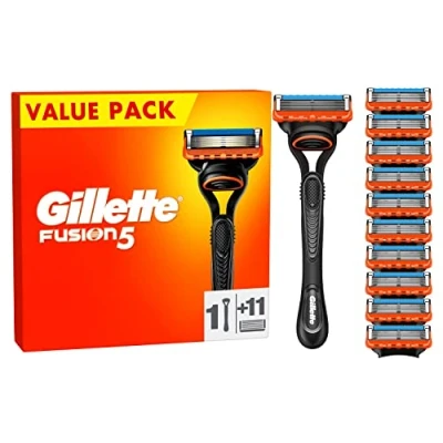 Abbildung von Gillette Fusion5 Rasierer für Männer, ein Rasierer, 11 Ersatzklingen, mit Gleitstreifen eine gründliche Rasur