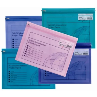 Abbildung von Snopake A5 255 x 190 mm Electra Zippa Bag &#039;S&#039; Transparent/farblich sortiert (5 Stück)