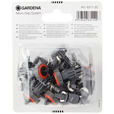 Abbildung von Gardena Micro Drip System Reihentropfer Druckausgleichend: Endstück Zur Bewässerung Von Kürzeren Pflanzenreihen Mitähnlichem Wasserbedarf (8311 20)
