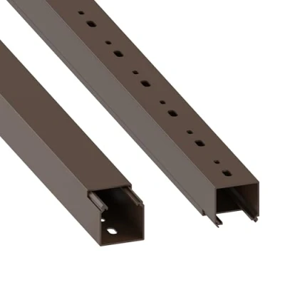 Abbildung von Habengut Kabelkanal (mit Montagelochung im Boden) 40x40 mm aus PVC, Farbe: Braun, Länge 1 m