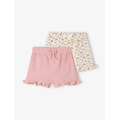 Abbildung von Vertbaudet 2ERPACK NEUGEBORENE, Shorts für Kinder, Größe: 56, Rosa
