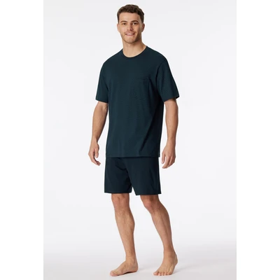 Abbildung von Schiesser Rundhals Comfort Essentials SET Nachtwäsche Set, Herren, Größe: 56, Nachtblau