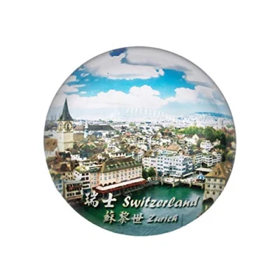 Abbildung von 3D Zürich Schweiz Kühlschrank Kühlschrankmagnet Kristallglas Magnet Tourist Travel Souvenir Collection Geschenk Magnetische Aufkleber Home Küche Dekoration