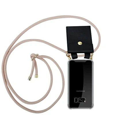 Abbildung von Cadorabo Handykette kompatibel mit Samsung Galaxy S8 Schutzhülle TPU Silikon Case Necklace Design Slim Kratzfest Kordel Band Etui Rundumschutz Hülle für in Rosa
