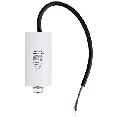 Abbildung von Anlaufkondensator Motorkondensator 16µF 450V 40x78mm Kabel 25cm Miflex 16uF