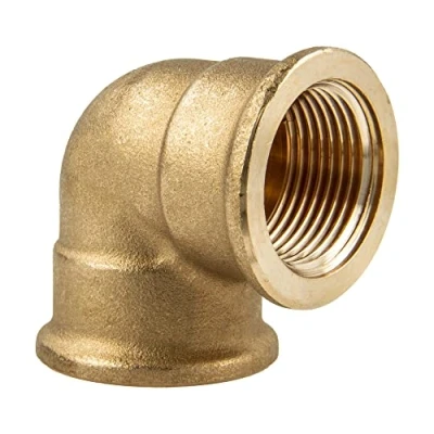 Abbildung von tecuro 90 Messing Winkel mit beidseitig Innengewinde Rp 1 Zoll für Trinkwasserinstallation blank CW617N