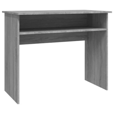 Abbildung von vidaXL Schreibtisch, Computertisch mit viel Stauraum, Bürotisch für Schlafzimmer Wohnzimmer Büro, PC Tisch Laptoptisch, Grau Sonoma Holzwerkstoff