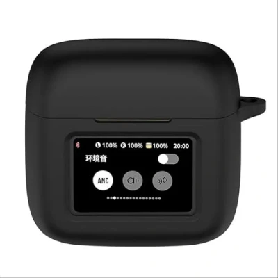Abbildung von GIOPUEY Hülle Kompatibel mit JBL Tour Pro 3, Silikon Stoßfeste Schutzhülle, Ultradünn Case Cover, Kein Geruch, Schwarz