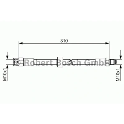 Abbildung von BOSCH 1 987 476 128 Bremsschläuche 310 VOLVO: 940 I Kombi, 740 240 Limousine