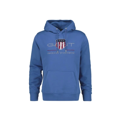 Abbildung von GANT Archive Shield Hoodie Kapuzenpullover, Herren, Größe: Medium, Rich blue