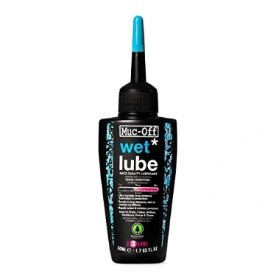 Abbildung von Muc Off Wet Chain Lube Nass Kettenöl Fahrrad, 50 ml Biologisch Abbaubares Schmierfett Kettenfett, Kettenspray für alle Arten von Fahrrädern Formuliert Nasse Wetterbedingungen