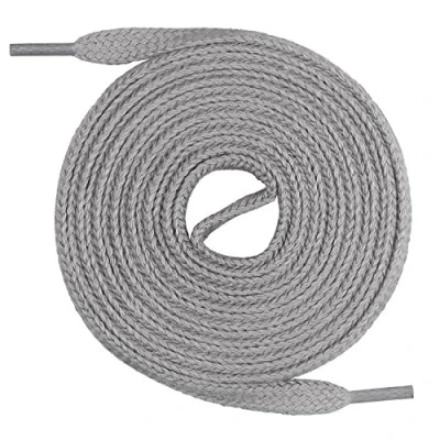 Abbildung von Mount Swiss Schnürsenkel flach Grau aus 100% Baumwolle für Sneakers Sportschuhe Laufschuhe Trekkingschuhe sehr reißfest 7 mm breit Farbe Länge 90cm