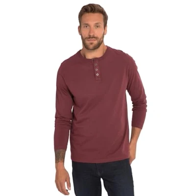 Abbildung von JP1880 Langarmshirt, Herren, Größe: 3XL, Dark cherry red
