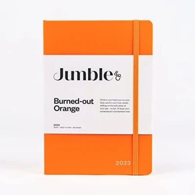 Abbildung von Jumble &amp; Co Moodler Tagebuch 2023, Wochenansicht, Orange gebrannt, Wochenplaner mit gepunkteten Seiten