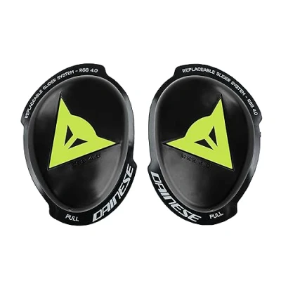 Abbildung von Dainese Knee Slider Rss 4.0 Full Kit, Knieschutz für Motorräder, Männer und Frauen, Schwarz/Fluo Gelb, N