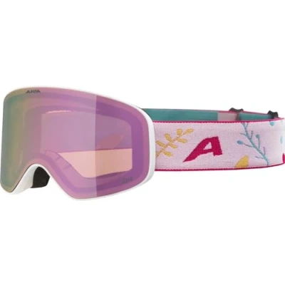 Abbildung von ALPINA FERNIE Q LITE Verspiegelte, Kontrastverstärkende &amp; Polarisierte OTG Skibrille Mit 100% UV Schutz Für Erwachsene, white flower matt, One Size