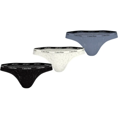 Abbildung von Calvin Klein Underwear Brazilian 3 PACK String, Damen, Größe: Large, Black/ivory/troposphere