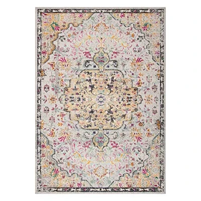 Abbildung von SAFAVIEH Boho Teppich für Wohnzimmer, Esszimmer, Schlafzimmer Madison Collection, Kurzer Flor, Grau und Gold, 91 X 152 cm