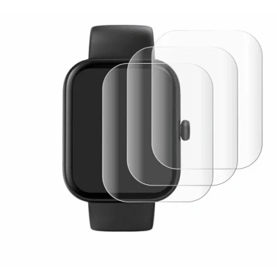 Abbildung von Savvies 4 Stück Full Screen Schutzfolie für Hama Fit Watch 5000 Cover Displayschutz Folie [3D Curved, Transparent, Anti Fingerabdruck]