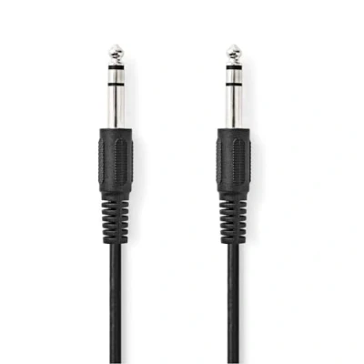 Abbildung von NEDIS Stereo Audiokabel 6.35 mm Stecker Vernickelt 2.00 m rund Schwarz Plastikbeutel