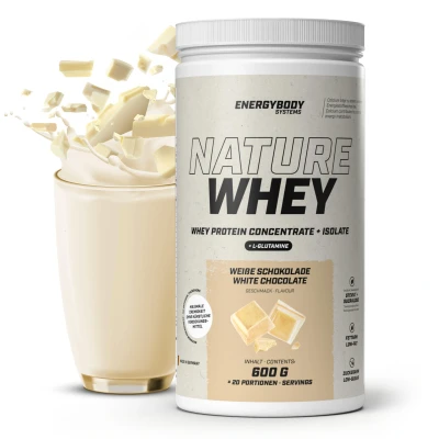 Abbildung von Nature Whey Weiße Schokolade. Eiweißshake ohne künstliche Verdickungsmittel. 600