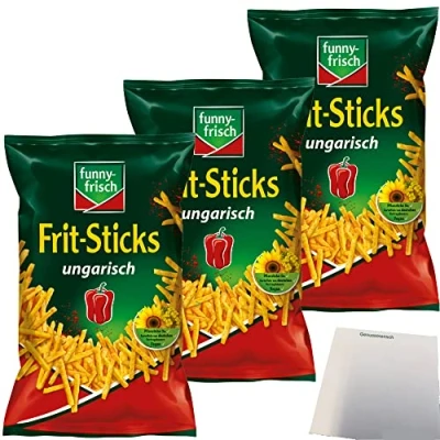 Abbildung von Funny Frisch Frit Sticks Ungarisch 3er Pack (3x100g Beutel) + usy Block