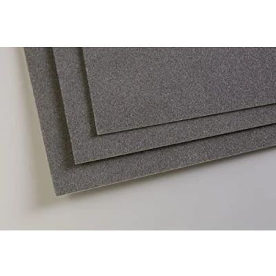 Abbildung von Clairefontaine 696009C Packung mit 5 Zeichenbögen Pastelmat, ideal für Trockentechniken und Pastell, Bogen DIN A3, 29,7x42cm, 360g , Anthrazit, 1 Pack