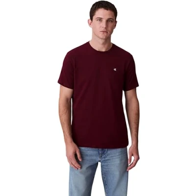 Abbildung von Calvin Klein Herren T Shirt Kurzarm Smooth Solid Tee mit Rundhalsausschnitt, Rot (Deep Rouge), XL