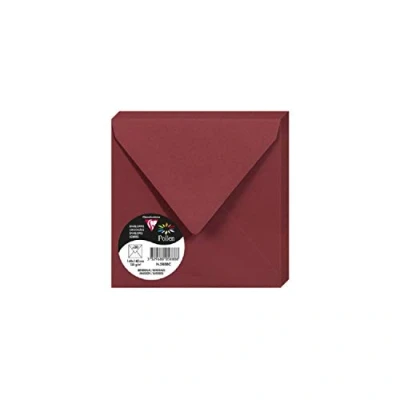 Abbildung von Clairefontaine 5888C Packung mit 20 Umschläge Pollen, 140 x mm, 120g, ideal für Einladungen und Korrespondenz, Bordeaux, 1 Pack