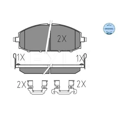 Abbildung von MEYLE 025 236 1118/W Bremsbelagsatz ORIGINAL Quality Vorderachse mit akustischer Verschleißwarnung Anti Quietsch Blech NISSAN: Patrol GR 5 SUV