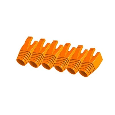 Abbildung von 50 Pcs Cat7 Cat7A Cat8 Strain Relief Boot, RJ45 Plug Connector Cover Modular Network Cap Cable Boots, Orange