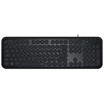 Abbildung von Speedlink CIRCLE Retro Keyboard Tastatur im Schreibmaschinen Stil 11 multifunktionale Tasten, schwarz