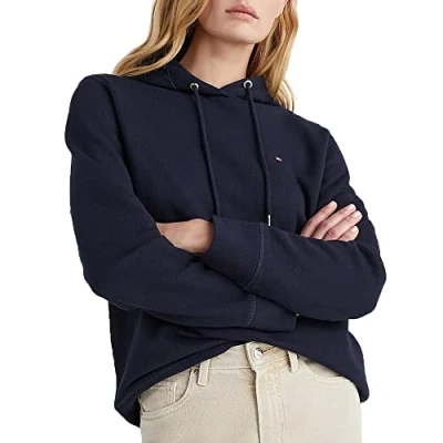 Abbildung von Tommy Hilfiger Damen Hoodie Flag On Chest mit Kapuze, Blau (Desert Sky), XXS