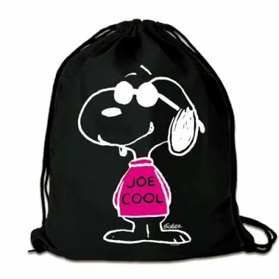Abbildung von Logoshirt Sportbeutel Peanuts Snoopy JOE COOL für Kinder, Größe: One Size, Schwarz