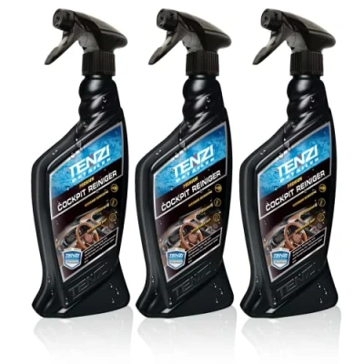 Abbildung von TENZI 3X Cockpitreiniger Premium (600ml) für Auto &amp; Motorrad Innenraumreiniger, antistatisch Effekt, angenehmer Duft, aufsprühen abwischen Autopflege, Kunststoffpflege, Reinigung Interior innen