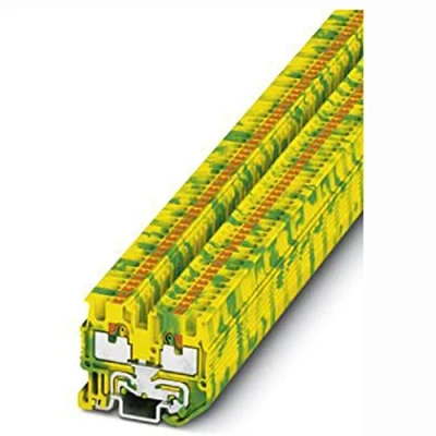 Abbildung von PHOENIX CONTACT MPT 1,5/S PE Mini Schutzleiterklemme, Push in Anschluss, 2 Anzahl der Anschlüsse, 0.14mm² 1.5mm² Querschnitt, Grün Gelb, 50 Stück