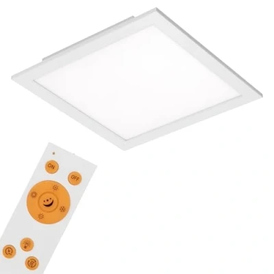 Abbildung von Briloner Leuchten LED Panel 7194016 Piatto, CCT über Fernbedienung, fest integriert, Kaltweiß, Neutralweiß, Tageslichtweiß, Warmweiß, Deckenlampe, 29,5x29,5x5cm, Weiß, 18W, Wohnzimmer, Schlafzimmer, Flur
