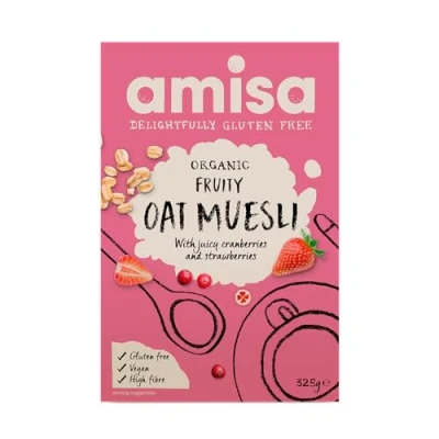 Abbildung von Musli mit Obst und Hafer glutenfrei Bio, 325 gr, Amisa