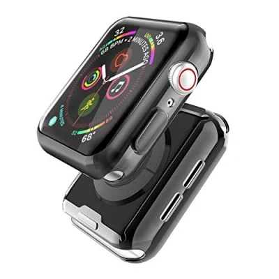 Abbildung von Misxi 2 Stück für Apple Watch Series SE (2024) / SE/Series 6 5 4 Hülle Mit Displayschutz 40mm, Rundum Schutzhülle HD Ultradünne Schutz Case iWatch, 1 Transparente + Schwarz