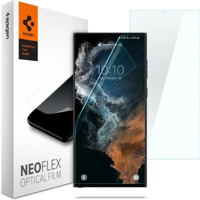 Abbildung von 2er Pack Samsung Galaxy S22 Ultra Schutzfolien Spigen Neo Flex Screenprotector Duo Case Friendly Screenprotektor für das