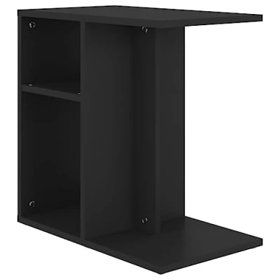 Abbildung von vidaXL Beistelltisch mit Stauraum Couchtisch Wohnzimmertisch Sofatisch Kaffeetisch Teetisch Tisch Wohnzimmer Schwarz 50x30x50cm Holzwerkstoff