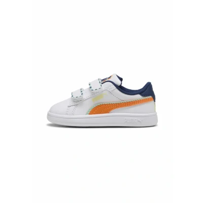Abbildung von Puma Smash 3.0 Playdate Sneakers Baby Schuhe Für Damen White/Orange Glo Größe: 22