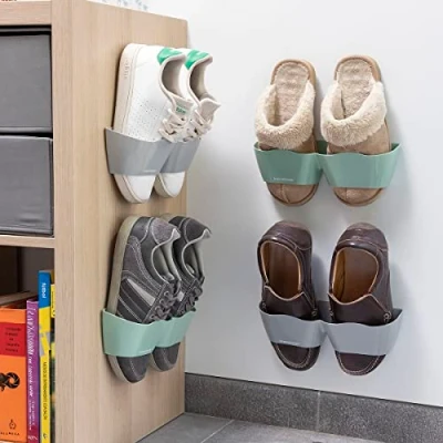 Abbildung von InnovaGoods Schuhregal Selbstklebende Schuhhalter Packung mit 4 Einheiten Heimgebrauch
