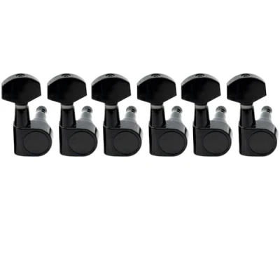 Abbildung von Musiclily Pro 6 in Line 2 Pin Gitarre Mechaniken Set für Squier Strat Style E Gitarre, Schwarz