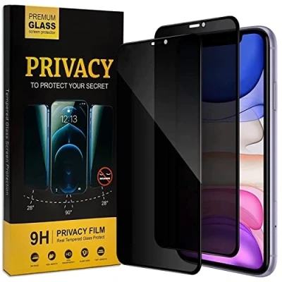 Abbildung von Verco Sichtschutz Full Screen Privacy Glas für iPhone 11 Panzer Schutz Folie Anti Spy Schutzfolie, 2 Stück