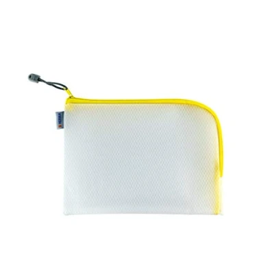 Abbildung von HERMA 20011 Kulturbeutel A5 mit Reißverschluss transparent gelb, kleine verschließbare Sichttasche Zipper, Kosmetiktasche für Kosmetik, Flüßigkeiten, Make Up, Zahnbürste