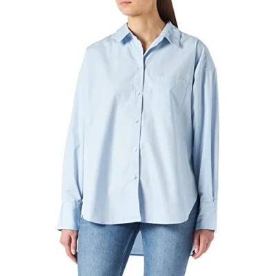 Abbildung von JJXX Women&#039;s JXJAMIE LS Relaxed POPLIN Shirt NOOS Blouse, Cashmere Blue, M
