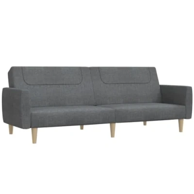 Abbildung von vidaXL Schlafsofa 2 Sitzer, Schlafcouch für Wohnzimmer Heimkino Büro, Gästebett mit Holzrahmen, Sofabett Tagesbett Couch Sofa Ausziehbar, Hellgrau Stoff